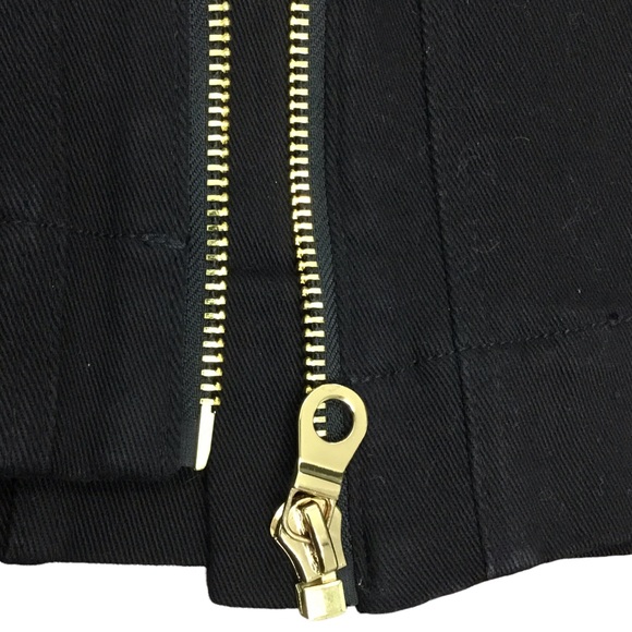 NWT Zimmermann Zip-Detailed Paneled Black Denim Skirt Gold Zipper Size 6 $395 - Picture 4 of 9